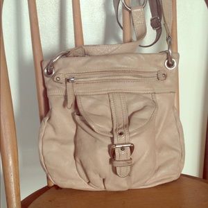 Nude tan leather cross body small purse ☀️